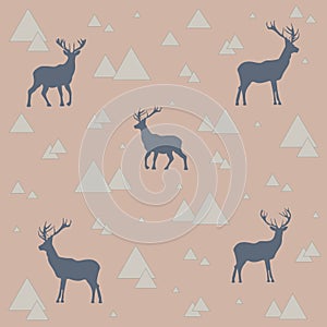 Wallpaper with a pattern of deer