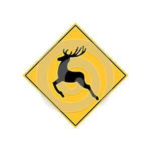 Deer Road Sign Warning