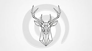Of a deer s head featuring angular shapes and sharp intersecting