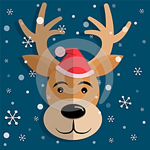Deer and santa. Merry Chrismas