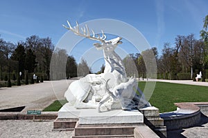 Deer Sculpture attacked by dogs