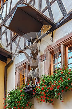 Deer sculpture, Riquewihr, France