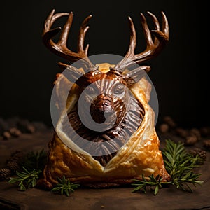 Deer-shaped Steak Pastry: A Medieval Fantasy Delight photo