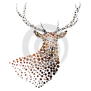 Deer silhouette consisting of circles. photo