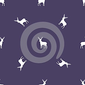 Deer silhouette pattern on a purple background