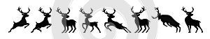 Deer Silhouettes set Vector graphics in a flat style