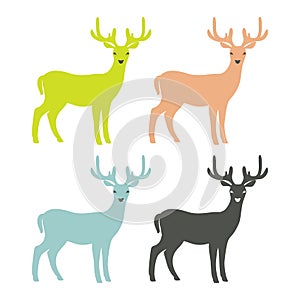 Deer silhouettes. on white background.