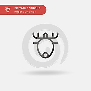 Deer Simple vector icon. Illustration symbol design template for web mobile UI element. Perfect color modern pictogram on editable