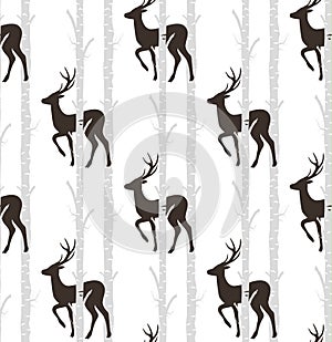 Deer,stag seamless pattern