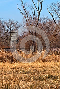 Deer Stand along side the railroad tracks