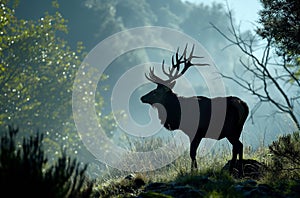 Deer Standing on Top of Grass Covered Field