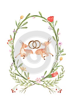 Deer wedding card photo