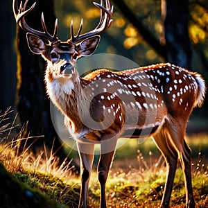 Deer wild animal living in nature, part of ecosystem