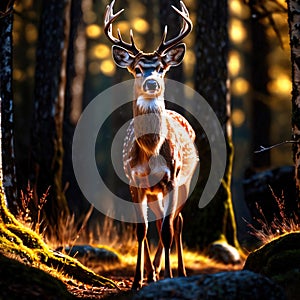 Deer wild animal living in nature, part of ecosystem