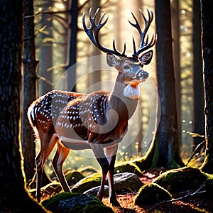 Deer wild animal living in nature, part of ecosystem