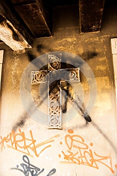 Defaced Cross photo