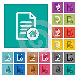 Default document square flat multi colored icons