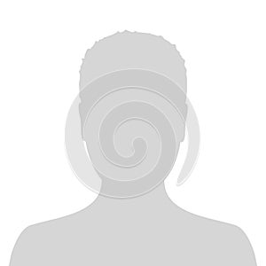 Default male avatar profile picture icon. Grey man photo placeholder.