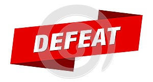 defeat banner template. defeat ribbon label.