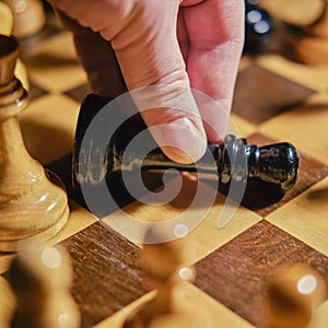 The defeat in the chess game of the player who put the black king on the chessboard