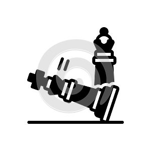 Black solid icon for Defeat, challenge and strategy