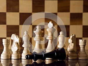 Defeated chess king photo