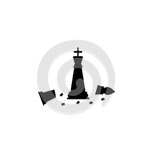 Defeated chess king icon. Element of chess for mobile concept and web apps illustration. Thin line icon for website