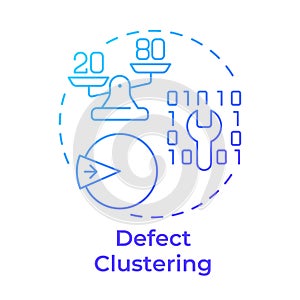 Defect clustering blue gradient concept icon