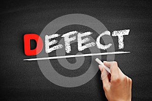 Defect text on blackboard