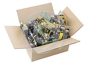 Defective printed circuit boards in box