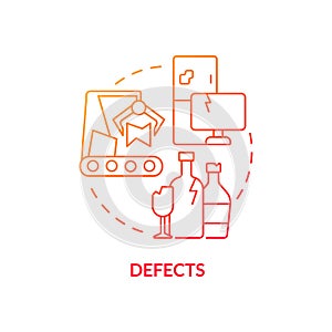 Defects red gradient concept icon