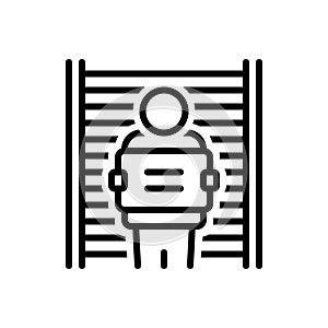 Black line icon for Defendant, respondent and jail