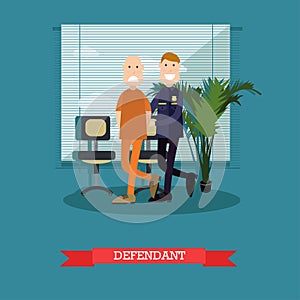 Defendant vector illustration in flat style