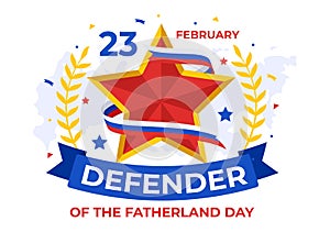 Defender of the Fatherland Day Vector Illustration on 23 February with Russian Flag and Star in National Holiday of Russia