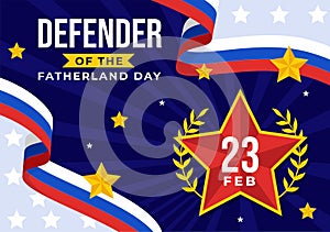 Defender of the Fatherland Day Vector Illustration on 23 February with Russian Flag and Star in National Holiday of Russia