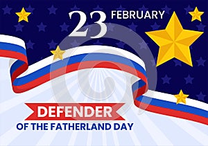 Defender of the Fatherland Day Vector Illustration on 23 February with Russian Flag and Star in National Holiday of Russia