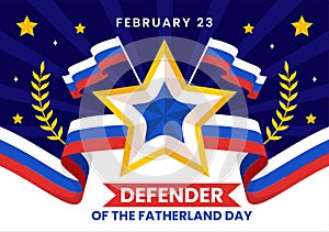 Defender of the Fatherland Day Vector Illustration on 23 February with Russian Flag and Star in National Holiday of Russia