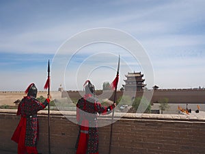 Defender in Jiayuguan gate,China photo