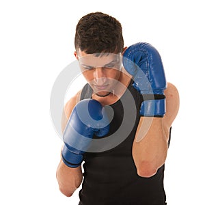 Defending boxing man