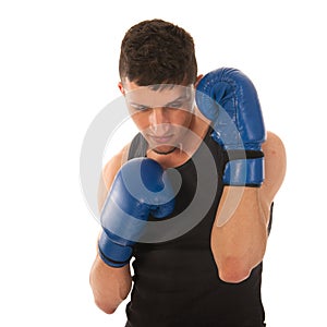 Defending boxing man photo