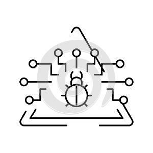 defense data base line icon vector illustration