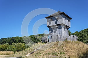 Defense tower at Westhove Castle near Oostkapelle. Province of Zeeland in the Netherlands