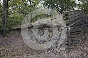 Defensive Breastwork at Reconstructed Revolutionary War encampment Fort Lee NJ photo