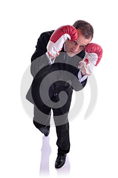 Defensive businessman photo