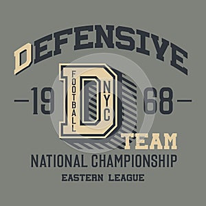 Defensive football team t-shirt