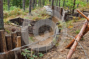 Defensive trench in forest