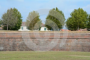 Defensive wall in Lucca in Italy