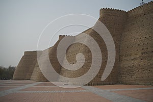 Defensive walls of the Ark castle Bukhara usbekistan asia