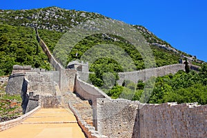 Defensive walls of Ston town, Peljesac Peninsula, Croatia photo