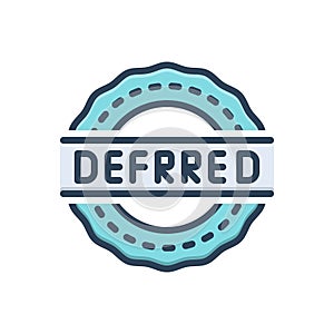 Color illustration icon for Deferred, postpone and delay